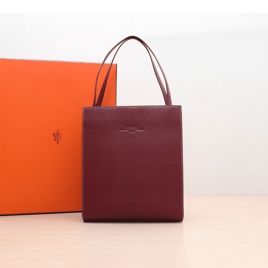 99新 Hermes/爱马仕 小花6娜P224828624手提福宝大道 框A刻宝石红