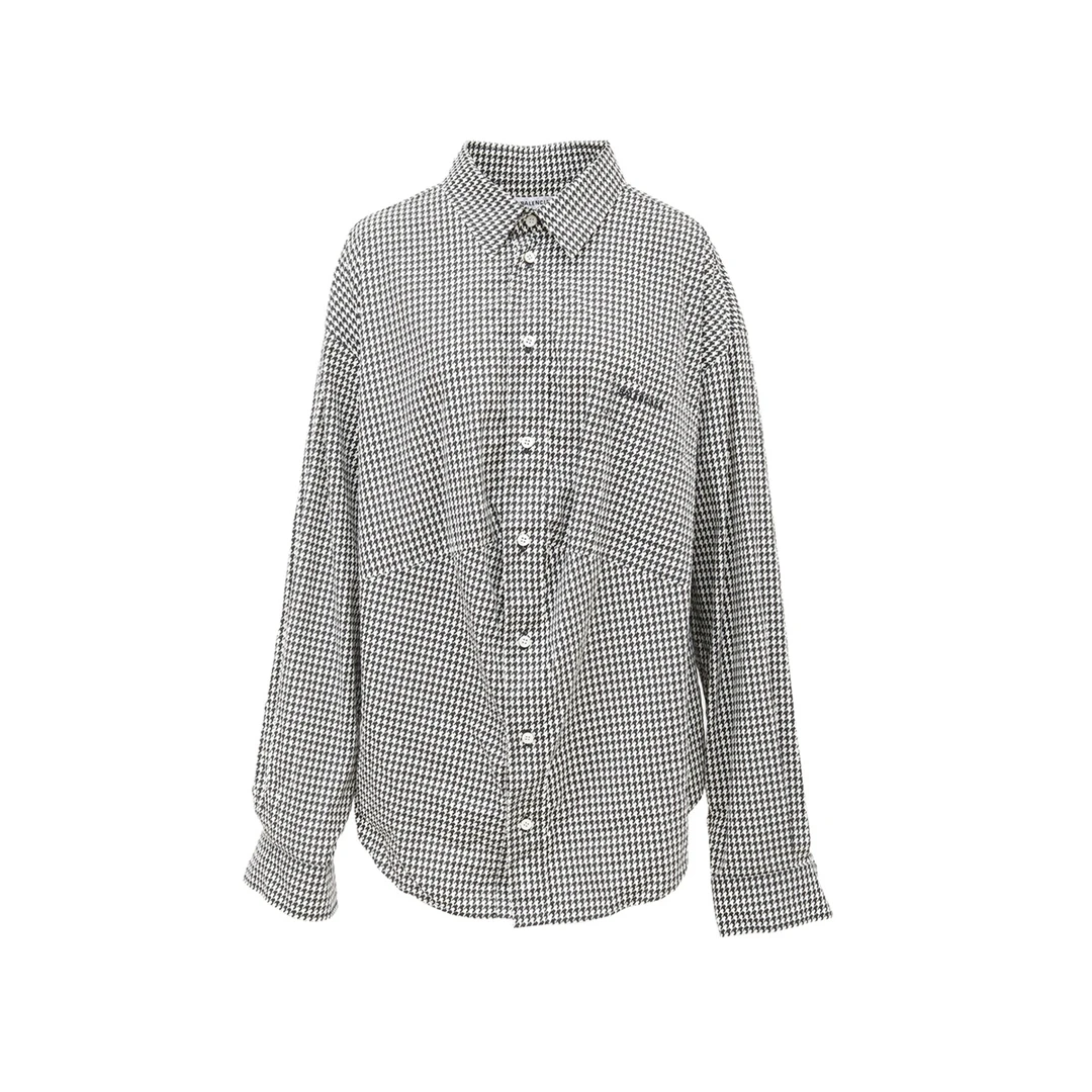 全新未使用 Balenciaga/巴黎世家 小花6枫衬衫 黑白 棉常规码36码