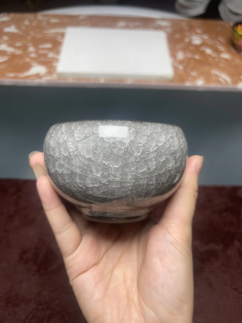 【闪购商品】，黑灰冰裂陶瓷水杯品茗茶具茶器茶杯主人杯家用