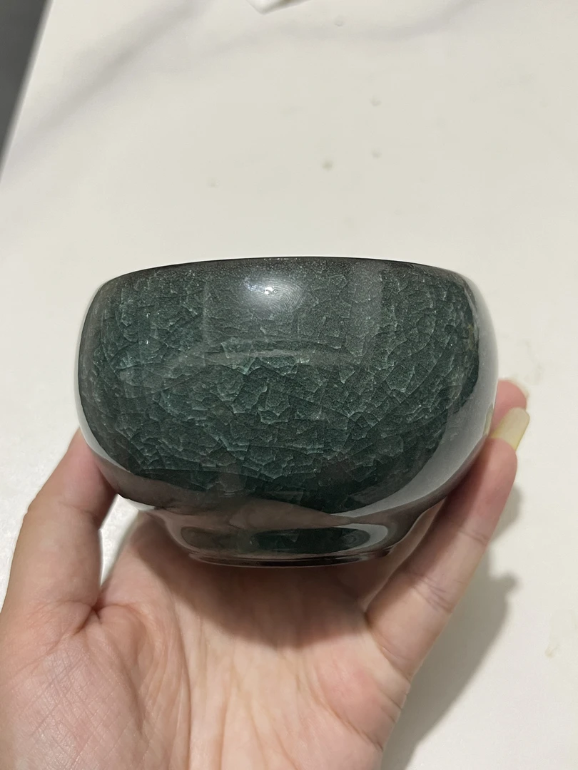 【闪购商品】大肚杯墨绿冰裂罗汉杯茶具