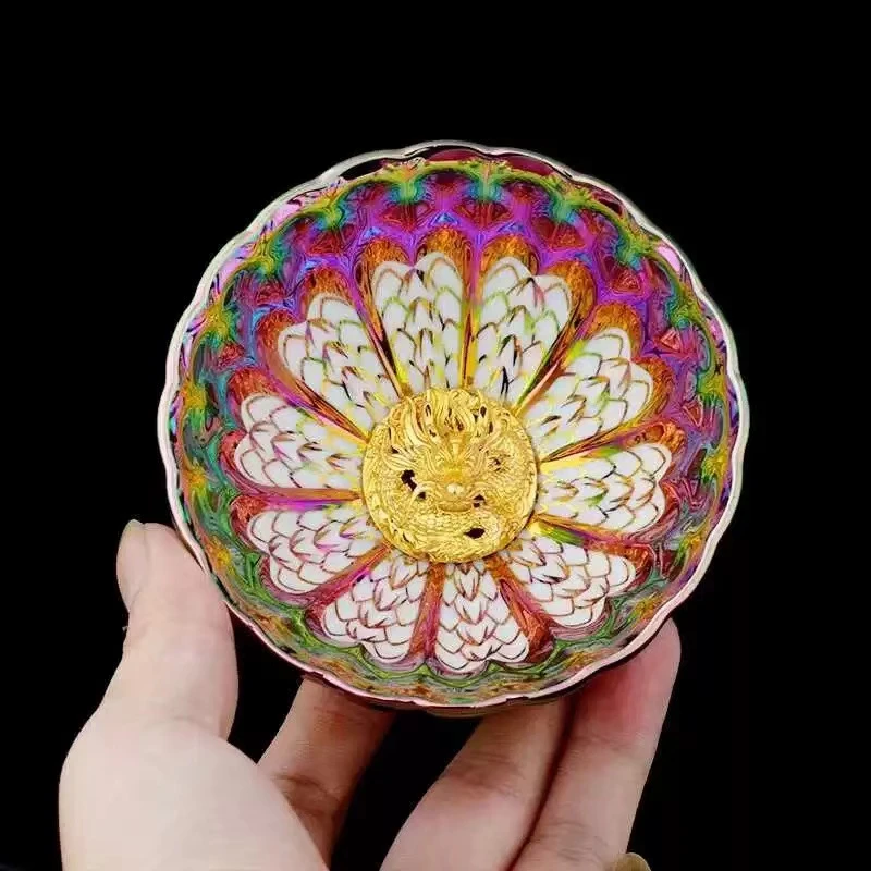 七彩龙鳞镶嵌龙王茶具