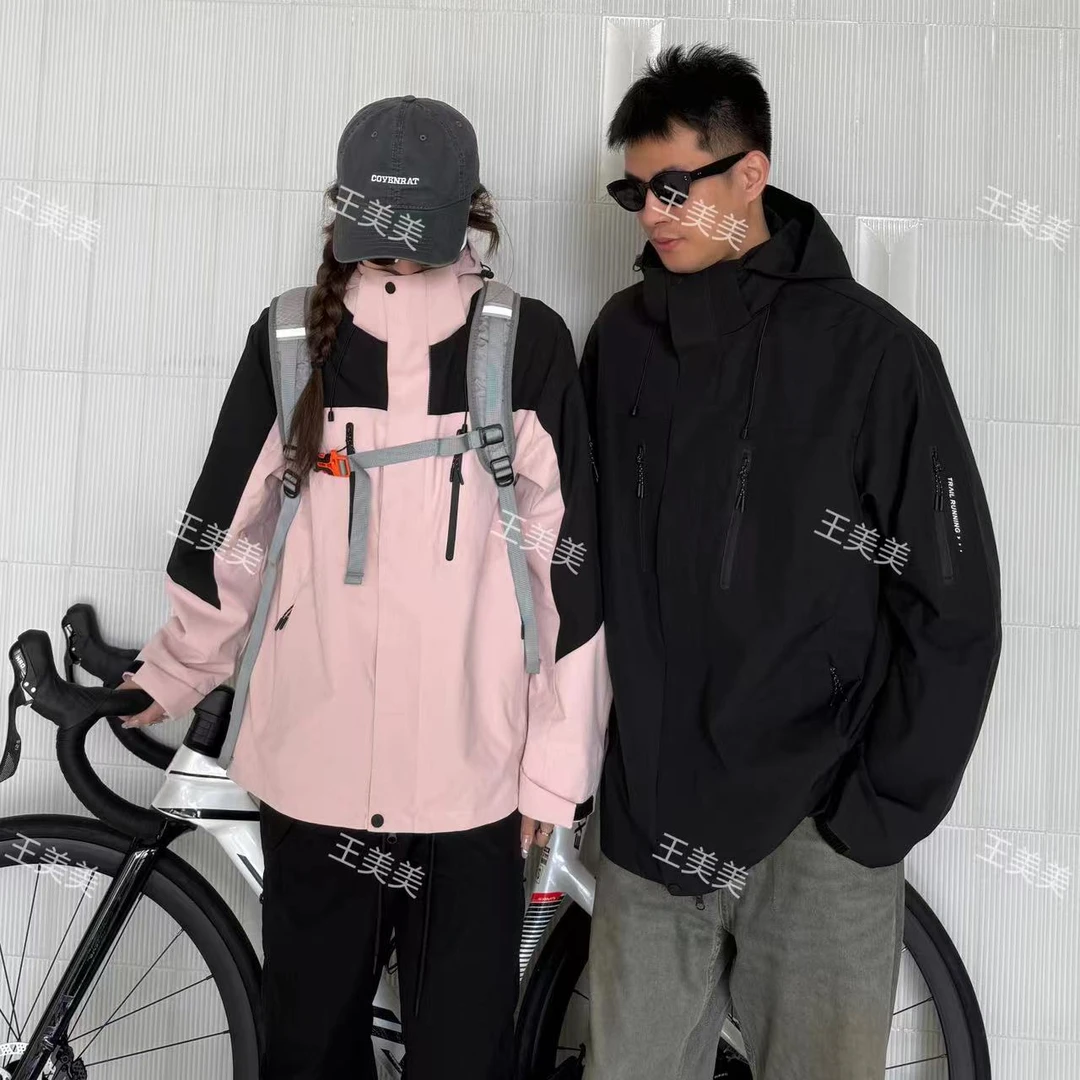 2024新款秋冬加绒石墨烯内胆加厚防泼水防风三合一两件套机能外套