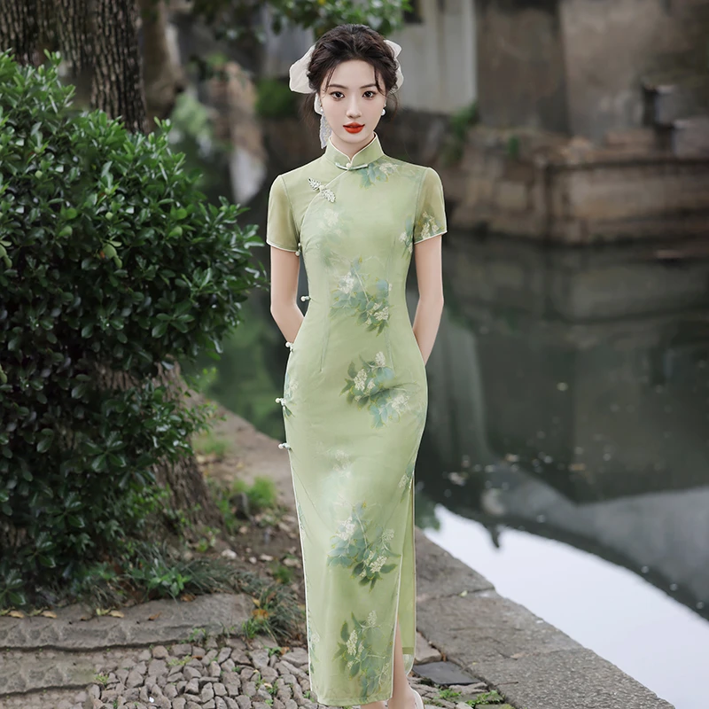 汀玥苓旗袍新款国风改良版新中式高端绝美夏季连衣裙裙子平时可穿