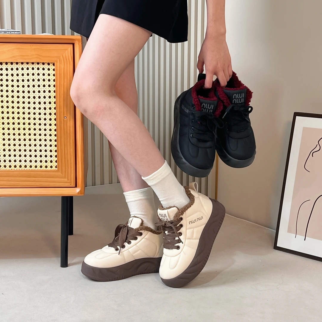【小绵羊】2024冬季潮流加绒毛茸茸软底休闲鞋7713