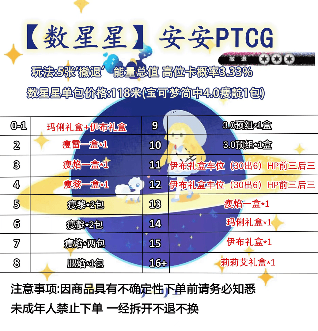 【数星星】 宝可梦卡牌 4.0 瘦靛单包PTCG简中宝可梦【同意代拆】