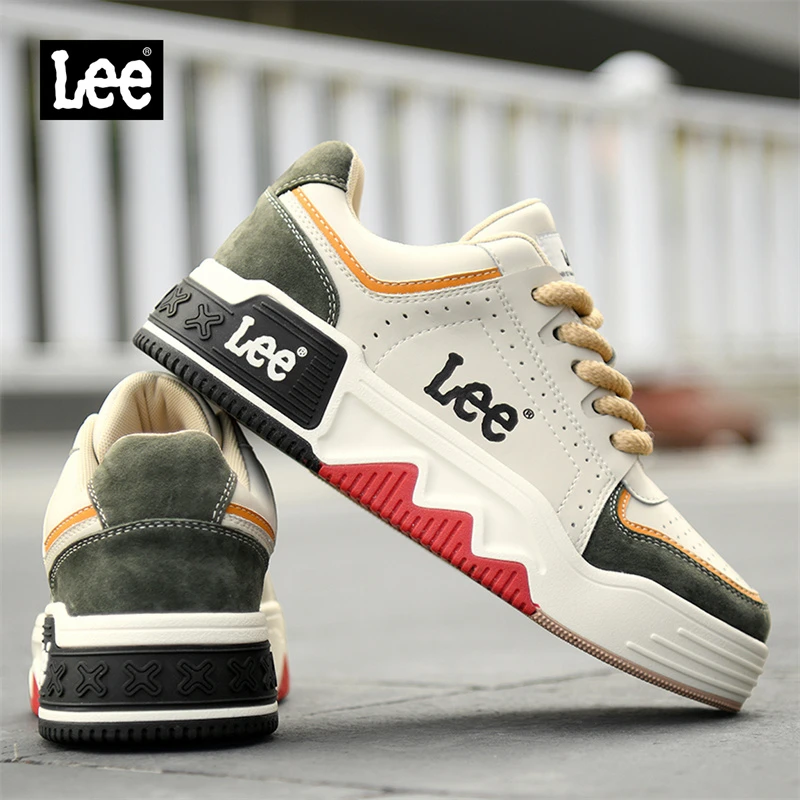 Lee男鞋秋季款2025男士休闲百搭潮鞋潮流低帮厚底学生韩版板鞋子