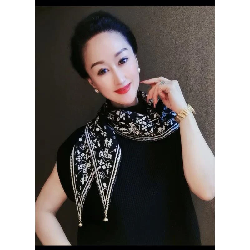 时尚新款韩版秋冬针织百搭多功能保暖护颈磁扣三角巾气质围巾