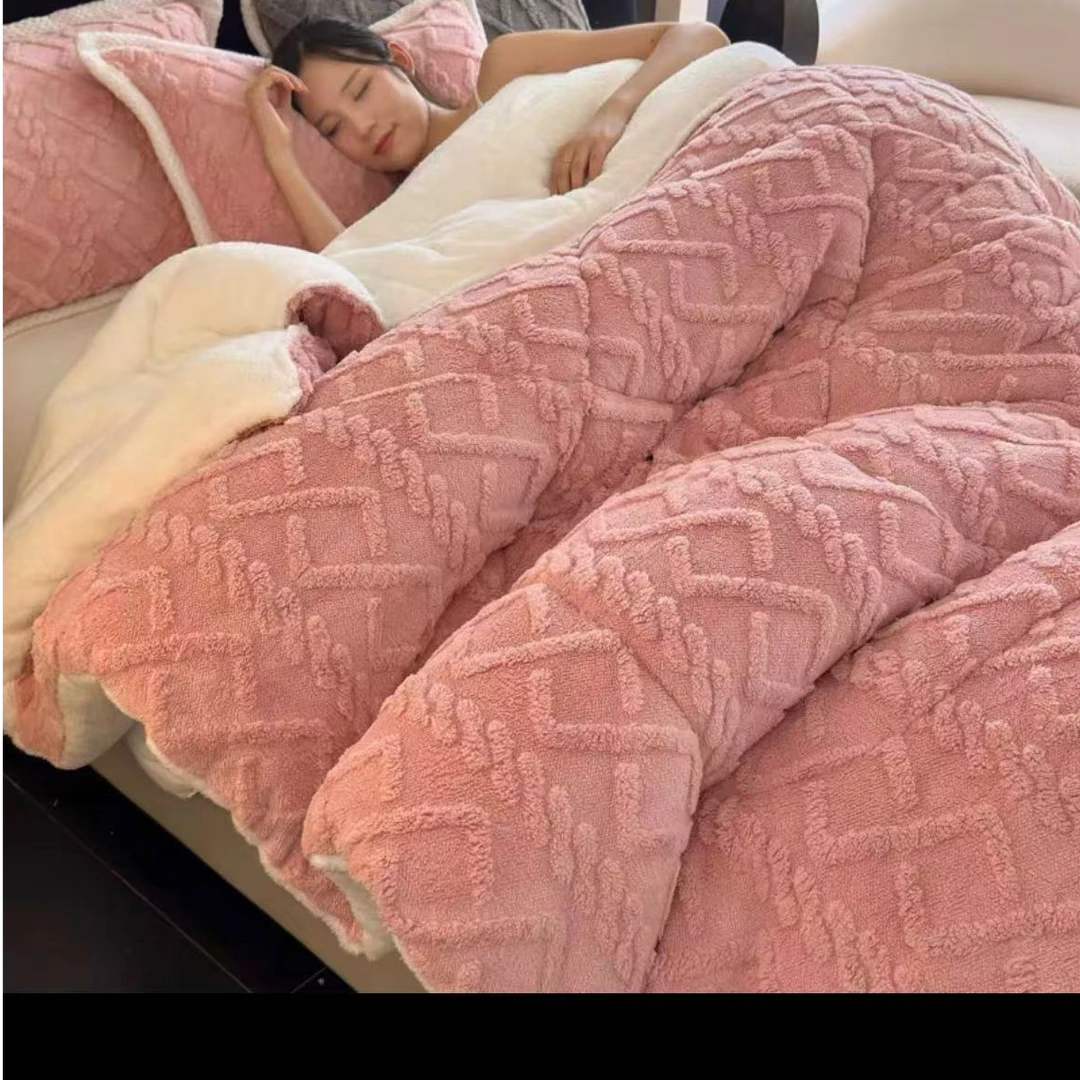 BZ-2024881粉色菱形纹盖被230*200