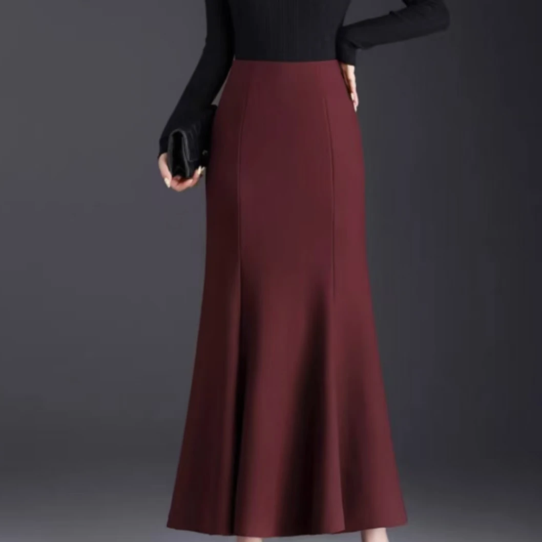 AA2024新款鱼尾裙毛呢半身裙时尚轻奢修身秋冬高腰气质显瘦