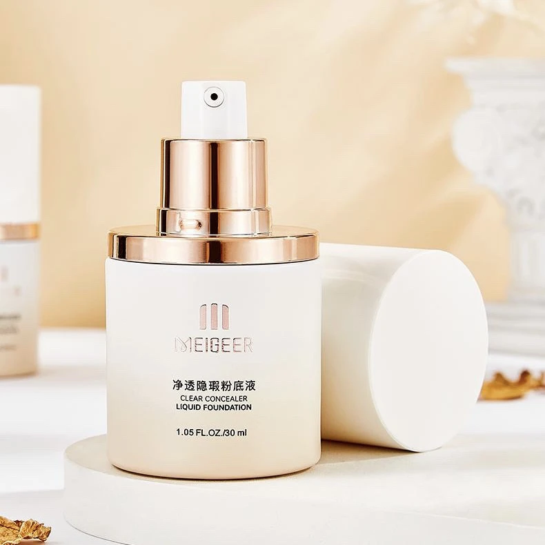 MEIGEER粉底液净透正品不易暗沉不易脱妆脸部彩妆自然粉底液