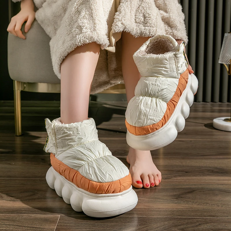 2023新款棉鞋冬天保暖踩屎感厚底外穿防水防滑高帮加绒居家棉拖鞋