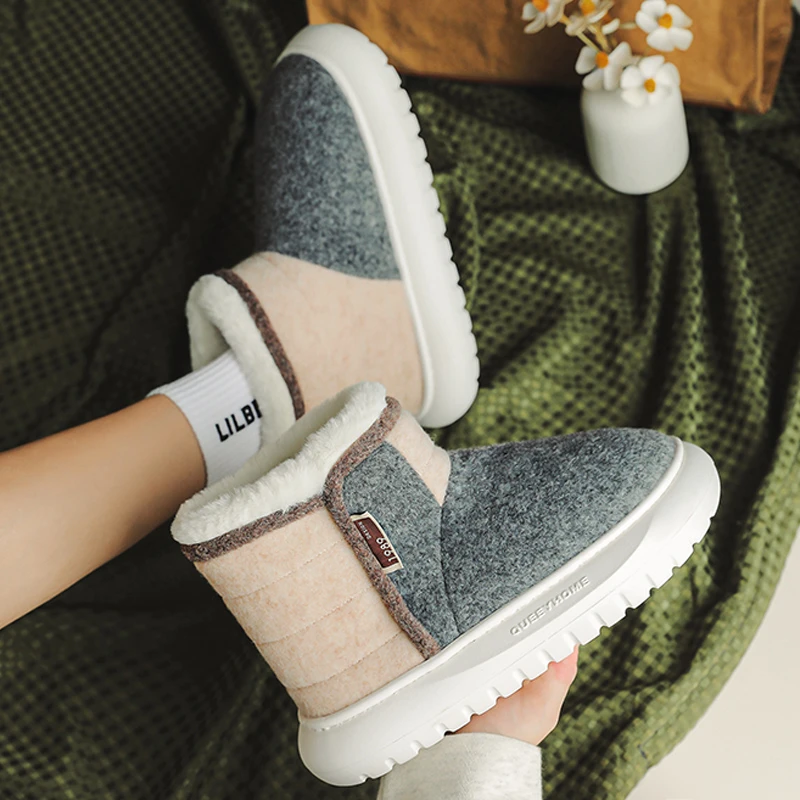 男款软底舒适居家加绒保暖棉鞋防滑潮流EVA时尚2023新款外穿棉靴