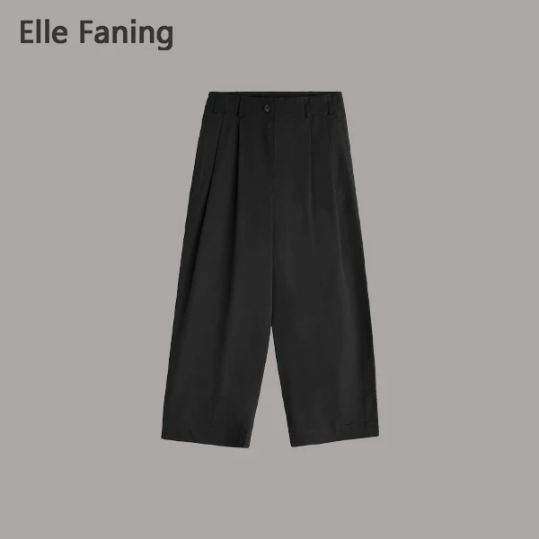 芒果优选-行云漫步双褶高腰阔腿裤