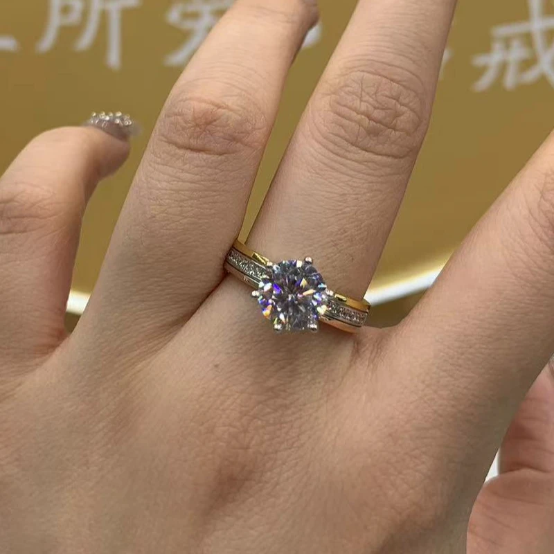 925银莫桑石戒指 莫桑石卡家经典三色百搭时尚轻奢高端品质莫桑戒