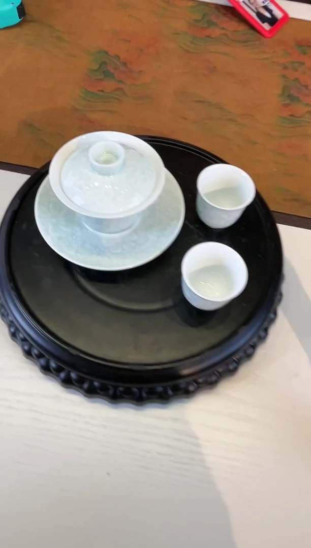 【闪购商品】瓷片景德镇陶瓷影青雕刻万花套组