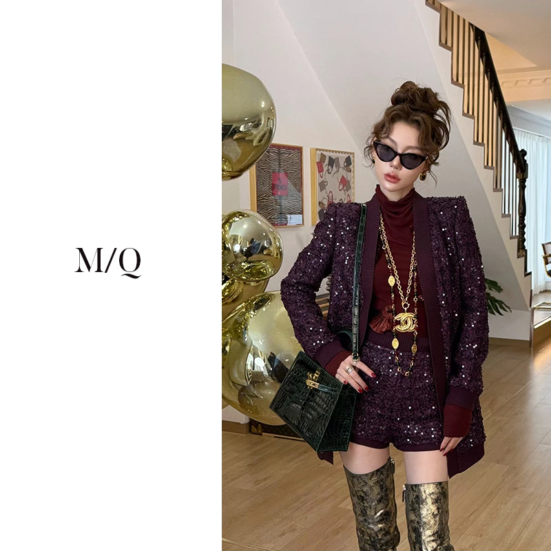 M/Q〔奢闪老钱〕高定亮片编织外套MQ8132