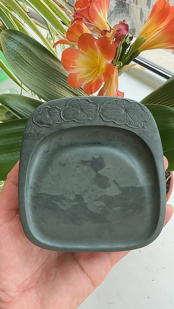 洮砚小荷花砚天然花纹