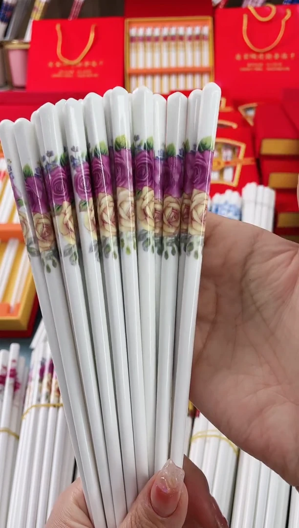 【闪购商品】陶瓷筷子【10双情双玫瑰】