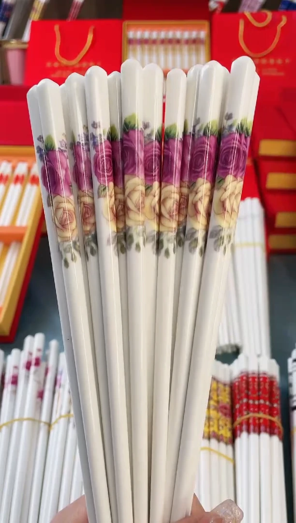 【闪购商品】陶瓷筷子【10双情双玫瑰】