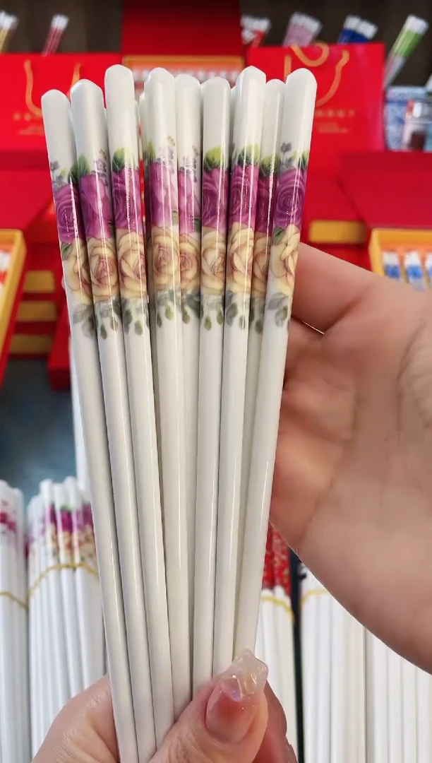 【闪购商品】陶瓷筷子【10双情双玫瑰】