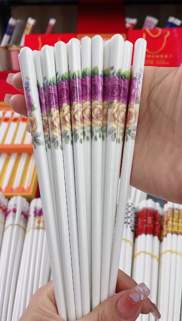 【闪购商品】陶瓷筷子【10双情双玫瑰】