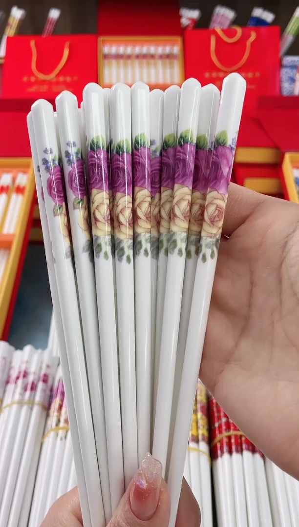 【闪购商品】陶瓷筷子【10双情双玫瑰】