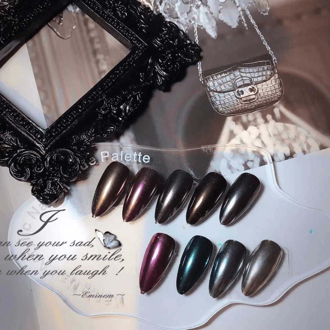 naillove 美拉德镜面粉美甲搓搓粉复古金镜面爆闪极光粉超闪魔镜粉