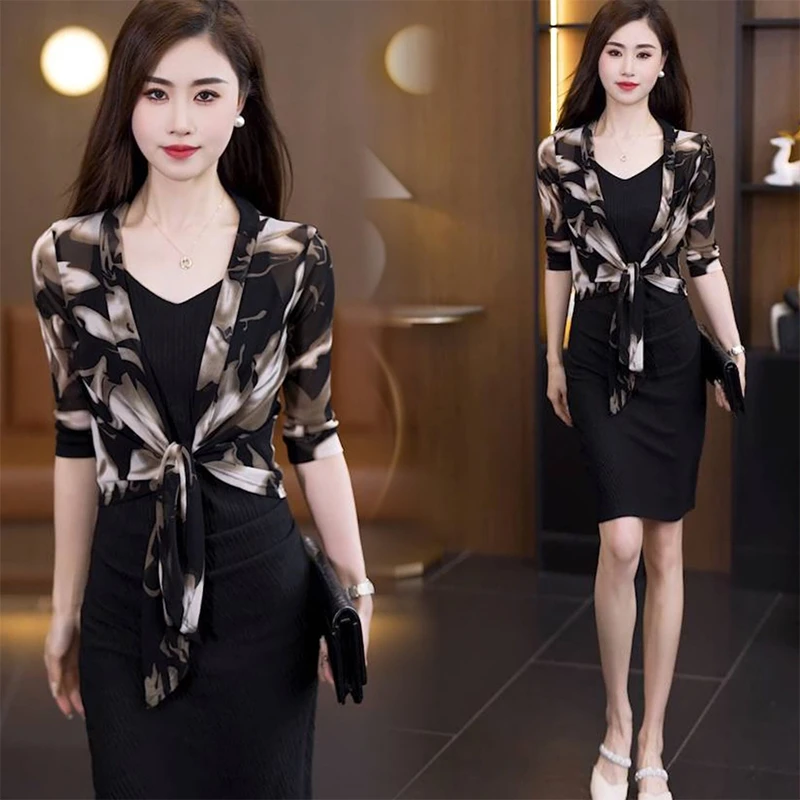 冰丝网纱防晒衣女五分袖夏季2024新款吊带裙子外搭开衫薄款小披肩