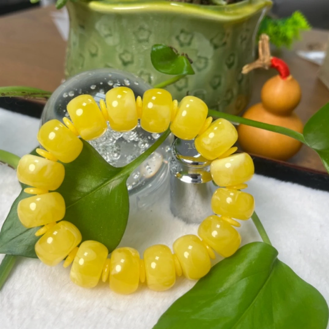 W013  藏族精工打磨116m算盘珠手串无优化