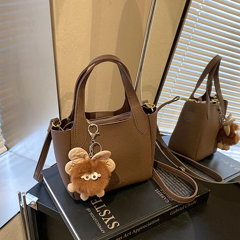 复古时尚手提菜篮包通勤简约小包包氛围感百搭女包韩版斜挎包