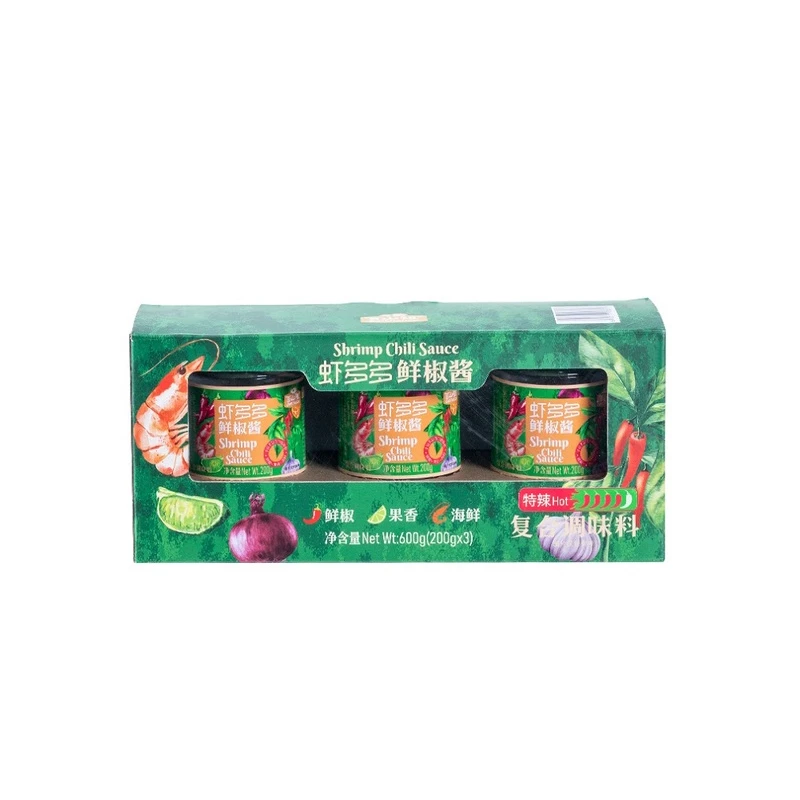 百山祖 虾多多鲜椒酱 200gx3瓶拌饭拌面酱下饭菜辣椒酱蘸料佐餐酱