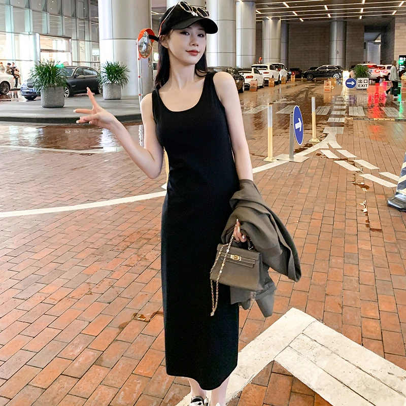 吊带连衣裙女春夏2025年新款收腰显瘦气质打底背心裙内搭吊带裙