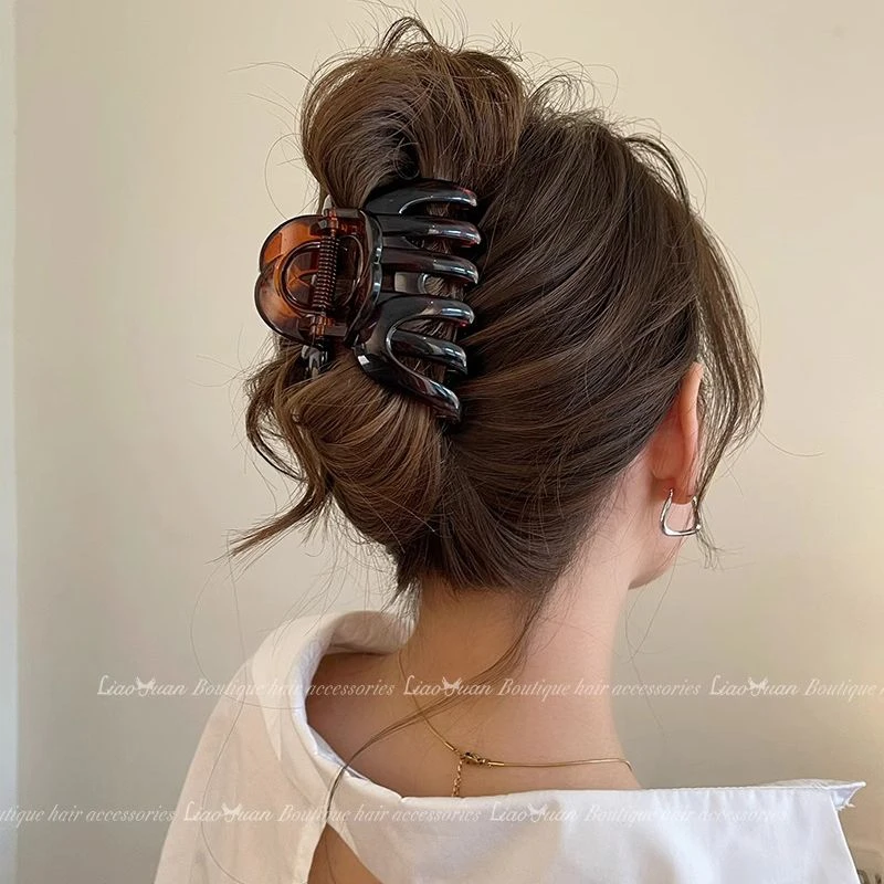 发量多bi眼入~简约发夹女后脑勺盘发抓夹大号高级感鲨鱼夹子头饰