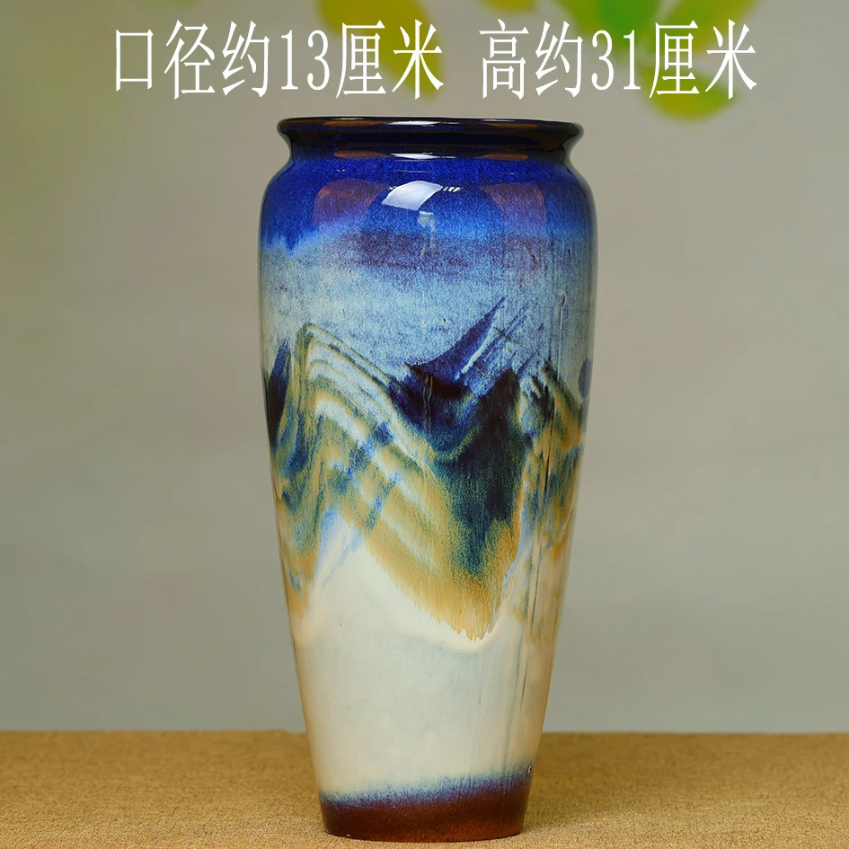 大号高筒花盆陶瓷高30-40家用室外九尾狐高盆盆栽老桩悬崖陶土盆