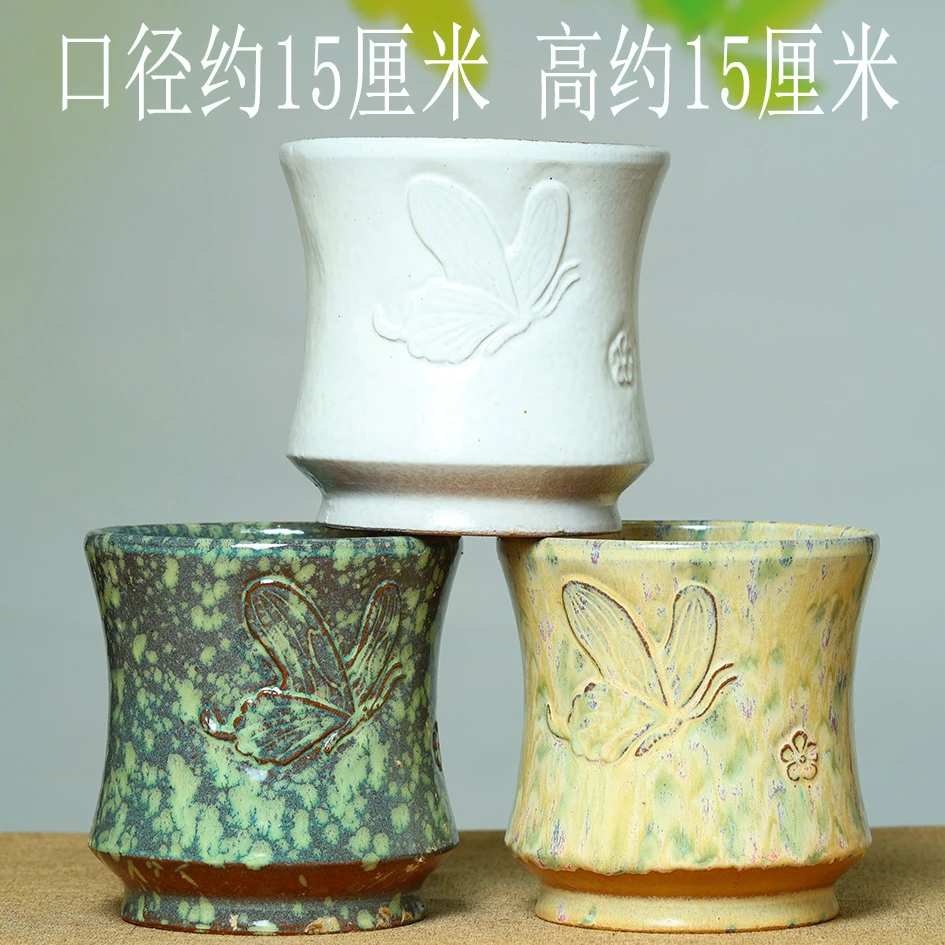 特价有孔多肉花盆粗陶多肉植物法师紫砂兰花陶瓷大号陶罐法师花盆