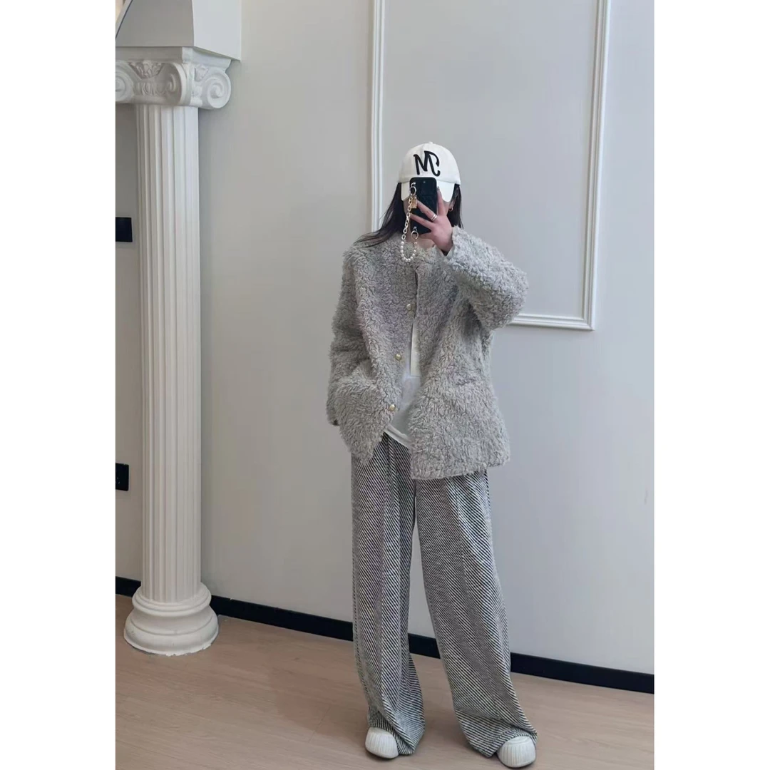 曼姐【旧时光 毛外套】洋气托卡毛毛外套宽松显瘦时尚外套