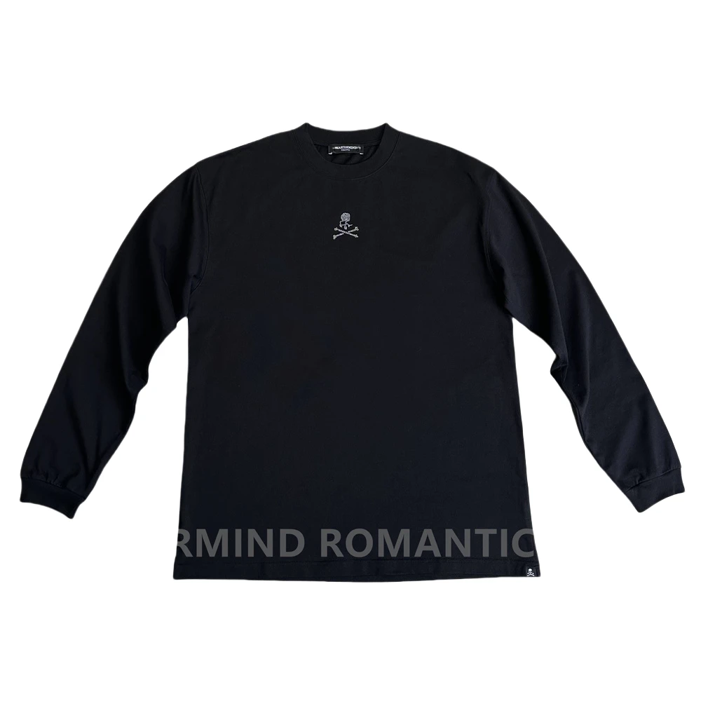 mastermind暗黑骷髅头字母烫钻圆领男女同款休闲长袖T恤T409