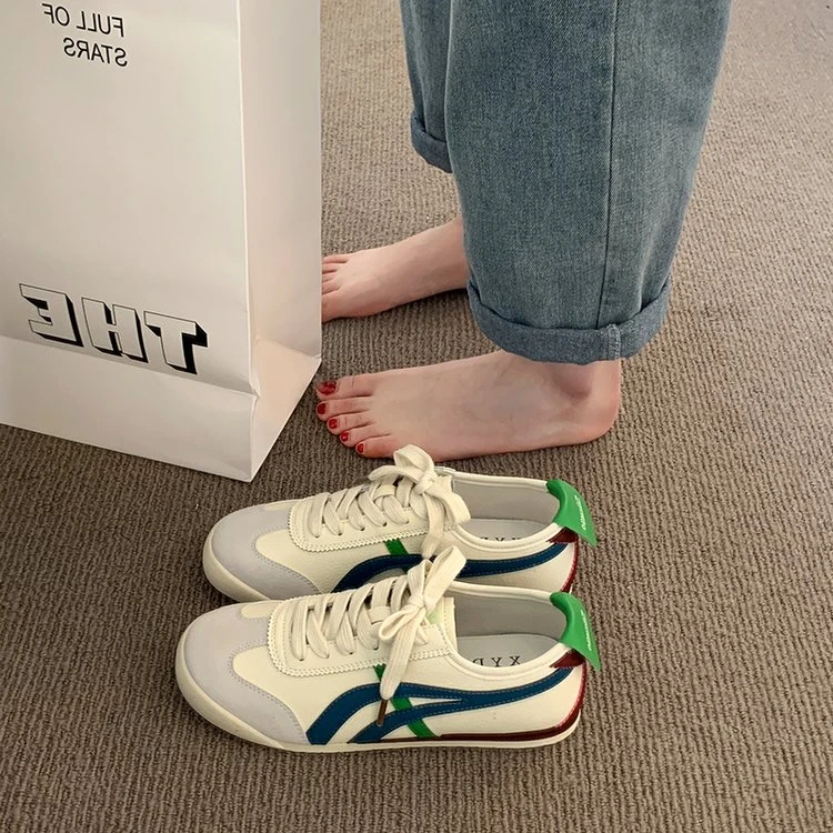 阿甘鞋运动百搭复古小众学生ins韩版春季平底低帮拼色休闲鞋