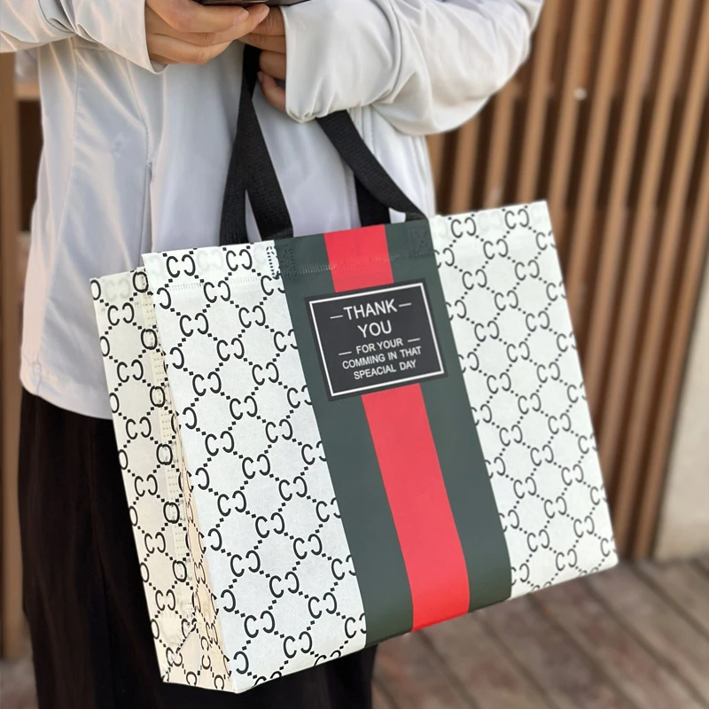 覆膜无纺布袋时尚手提袋女装男装高档轻奢环保礼品袋鞋盒袋子定制