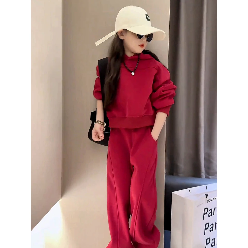 ba巴拉扣扣巴拉女童加绒新年套装春秋装2025新款儿童卫衣过新年