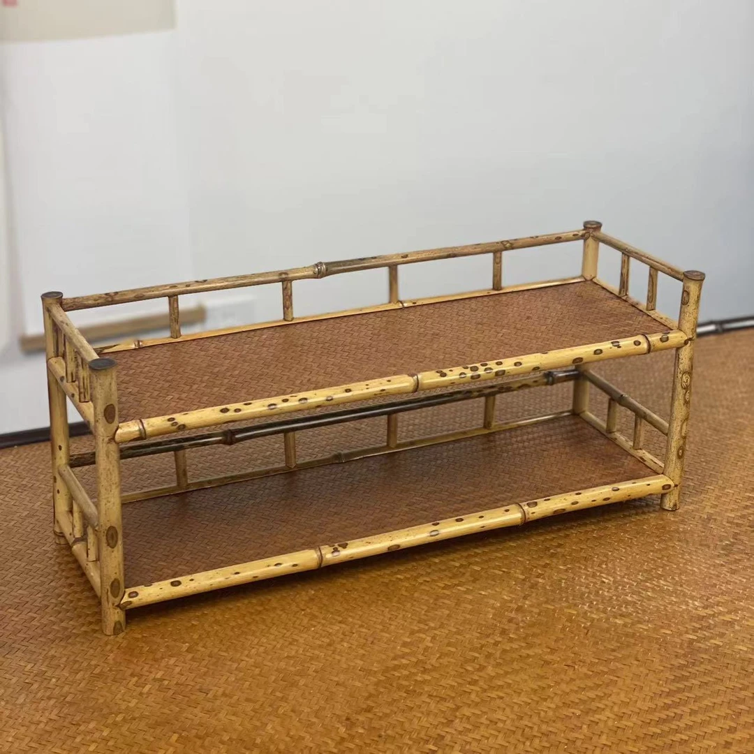 梅鹿竹茶具架博古架茶具收纳架