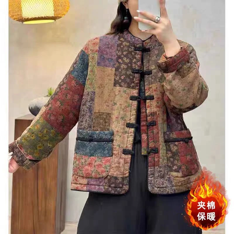 8550秋冬新款时尚气质显瘦遮肉洋气休闲女加厚宽松韩版小棉袄外套