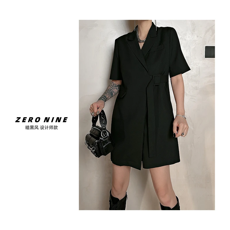 Dan Dan 黑色设计感小众连体裤女