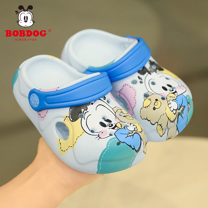 巴布豆休闲洞洞拖鞋夏季新款防滑软底沙滩童包头家居凉拖BE2519