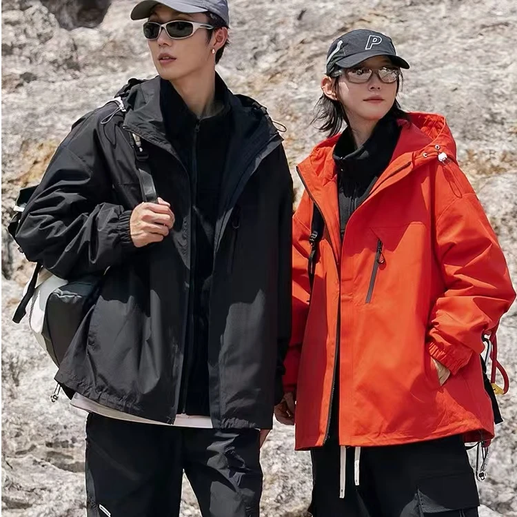 300-399号 直播间链接 冲锋衣新款防风防水户外拼接印花款