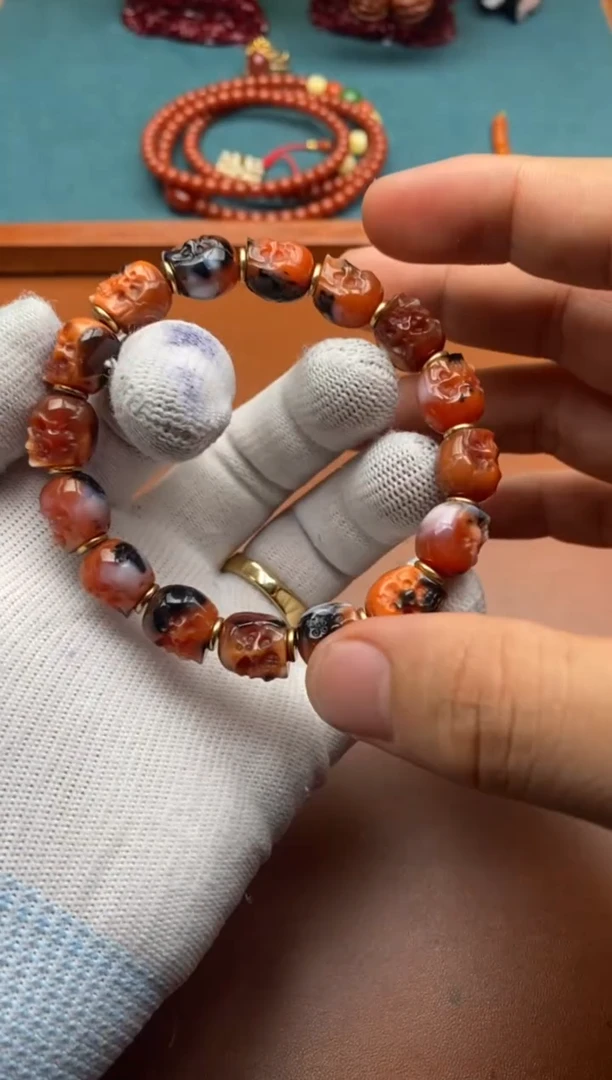 【闪购商品】南红玛瑙手链合金南红手串
