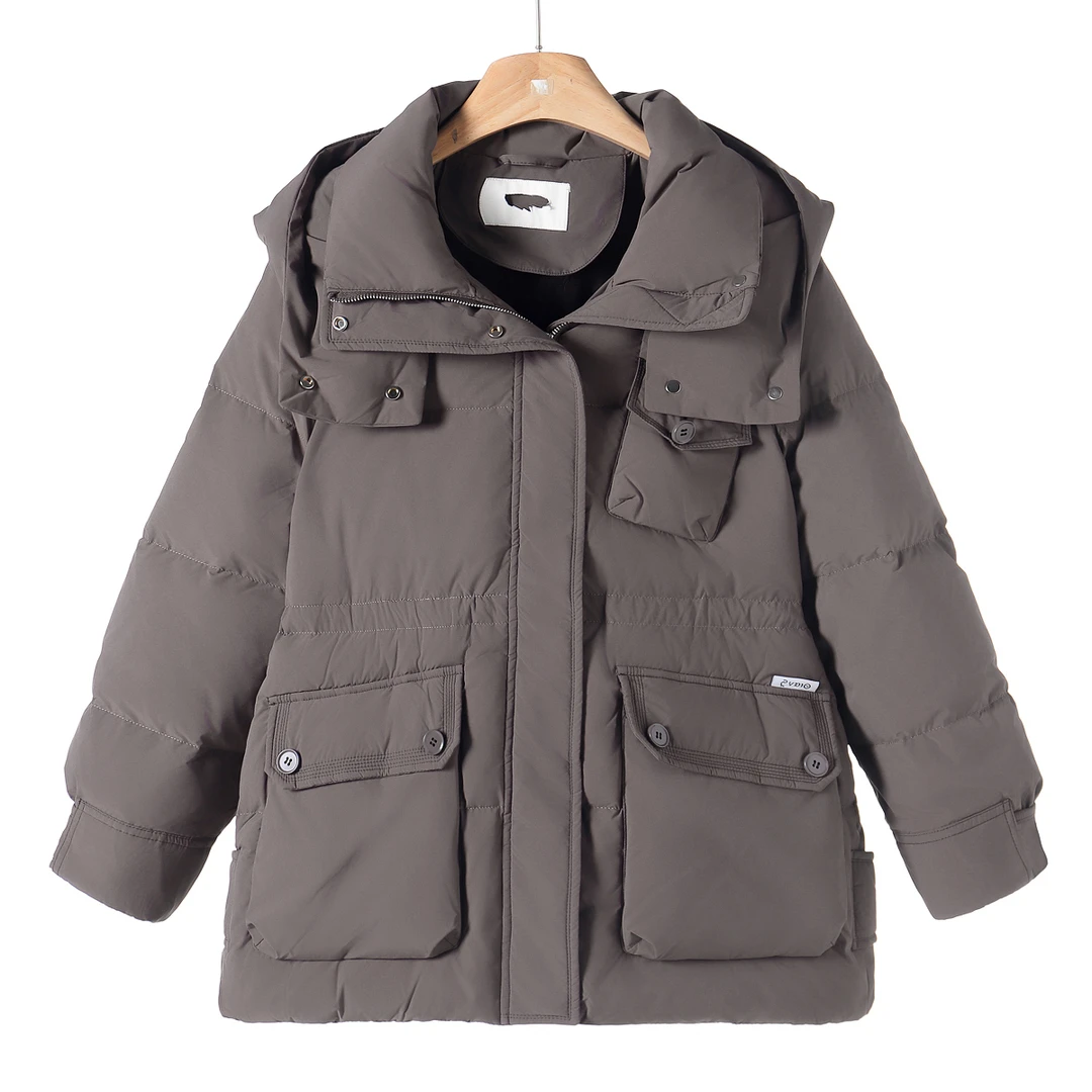 2499【帝】冬装 内抽绳收腰连帽蓬松羽绒服071剪标