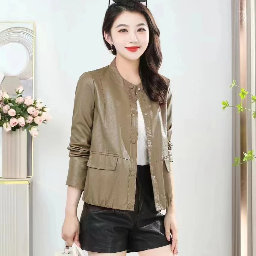 皮衣女外套25年韩版春秋短款显瘦气质洋气时尚女士百搭网红休闲