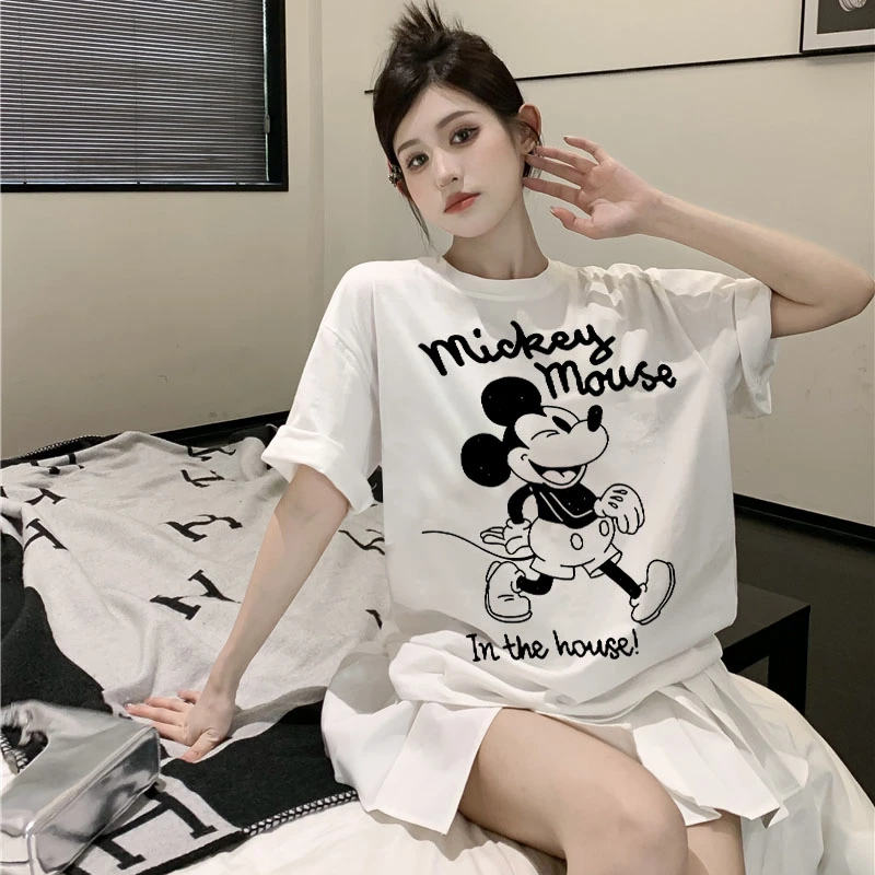 反季米奇t夏装潮牌百搭T恤洋气女装圆领纯棉短袖情侣装高考毕业季