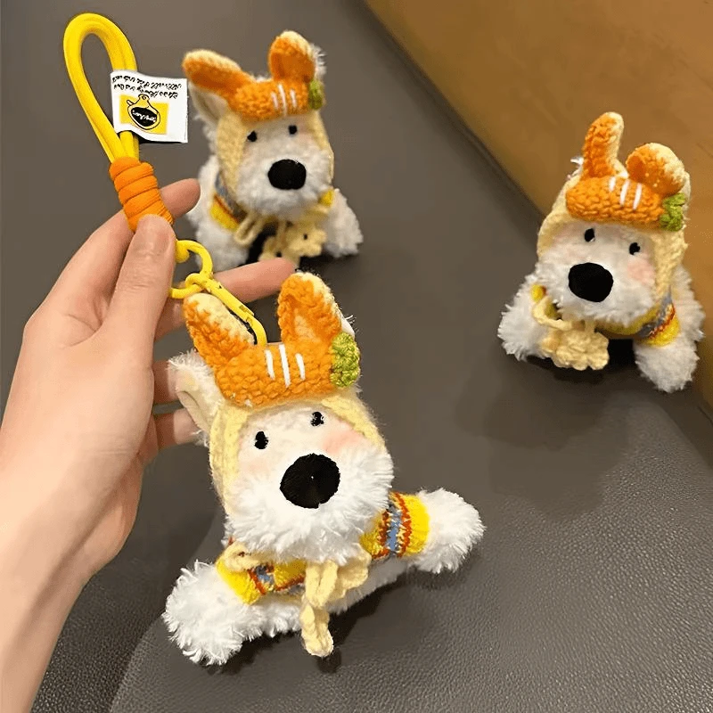 西高地小狗毛绒挂件可爱挂件潦草狗狗卡通玩偶挂饰闺蜜钥匙扣yw
